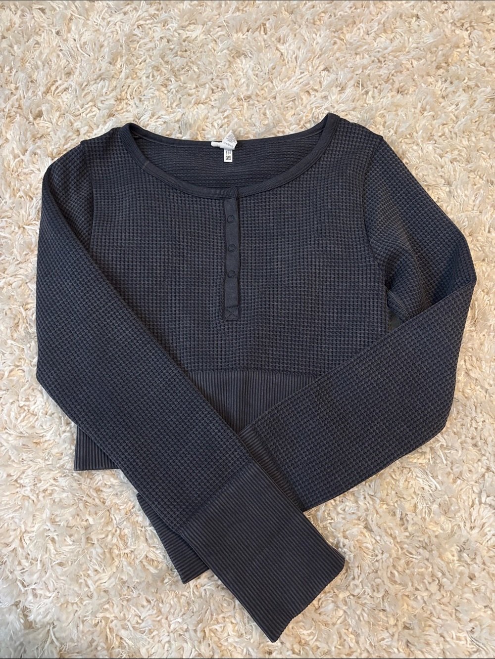 Offline long sleeve waffle top